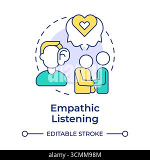 Empathic listening multi color concept icon Stock Vector