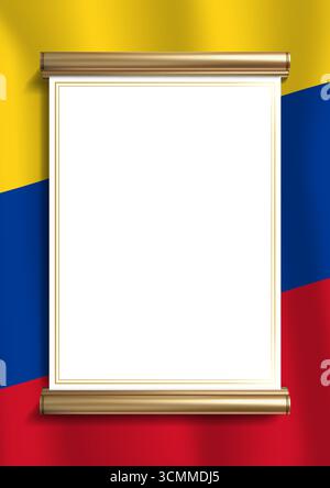 Vertical frame and border with colors of Colombia flag, template ...