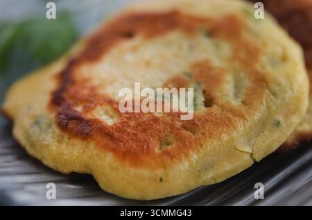 Homemade Salted pancake, a healthy braekfast Stock Photo