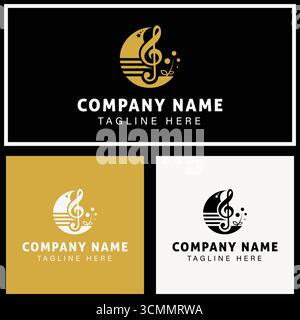 Home Fragrance and Music Logo Design Stock Vector