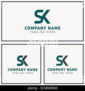 Letter SK Logo Design | Stylish Wordmark Vector Illustration Stock Vector