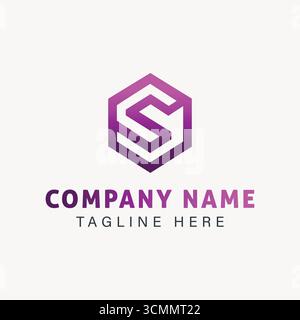 Modern letter S logo in minimal flat gradient wordmark style, trending vector illustration perfect for branding Stock Vector