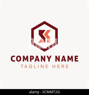 Creative letter SK logo design in minimal flat wordmark style, vector illustration ideal for branding Stock Vector