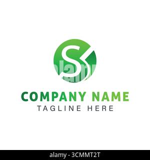 Letter S Logo Design | Minimal Flat Wordmark Gradient Vector Illustration Stock Vector