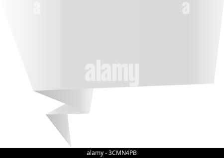 Origami paper style text bubble. Geometric design grey speech bubble vector element for your message. Stock Vector