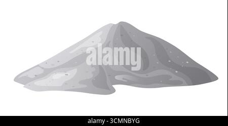 Cement pile, heap of gravel. Building material sand element. Vector illustration isolated on white background. Stock Vector