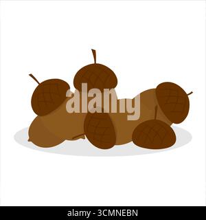 Pile of acorns vector illustration Stock Vector