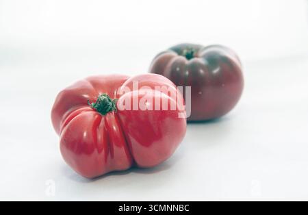 red beef tomato photographed in studio. White background. Stock Photo
