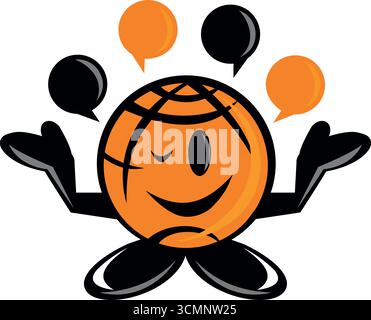 Global Communication Logo Design Template Vector Stock Vector