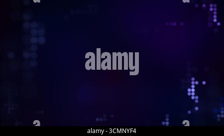 Blue dots on a blurred dark blue and purple background. Abstract background for poster, banner, website or template in 4k resolution with copy space. Stock Photo