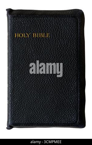 old vintage Holy Bible isolated on white background Stock Photo