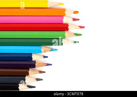Colored pencils isolated on white background Stock Photo