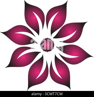 a geometric, abstract, and artistic look, a flower, mandalas, or decorative pattern, flower giving a gradient effect. Stock Vector