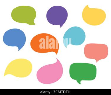 Speech bubbles. Isolated white background. Flat-style vector illustration. Stock Vector