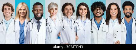 Diverse Group of Healthcare Professionals Smiling in a Modern Clinic Environment Generative AI Stock Photo