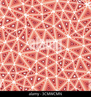 Triangles vector pattern. Medium shape size. Multiple repeated inner triangles. Single color tone style. Repeatable pattern. Stylish vector tiles. Stock Vector