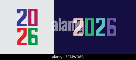 2026 logo design vector. trendy unique new year 2026 logo design template Stock Vector