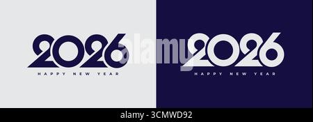 Set of 2026 Happy New Year logo text design. 2026 number design template. Collection of 2026 Happy New Year symbols. Stock Vector