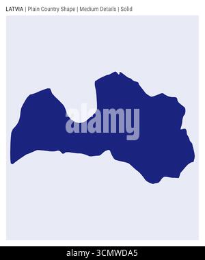Latvia plain country map. Medium details. Solid style. Shape of Latvia. Vector illustration. Stock Vector