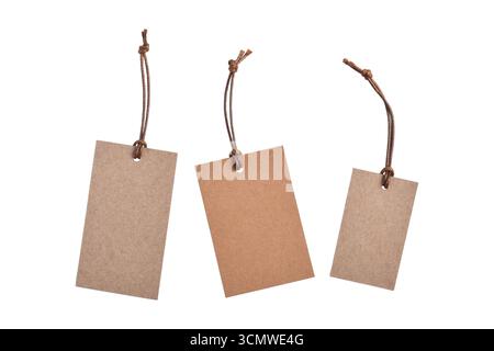 Set of blank paper tags isolated on white background Stock Photo