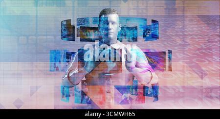 Information Highway on the Internet with Data Blocks Stock Photo