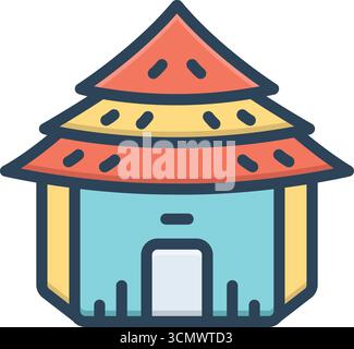Icon for hut, cabins Stock Vector
