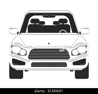 Modern SUV car outline. Front view of contour crossover vehicle ...