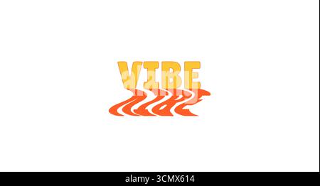 Vibe bold internet slang with wavy orange shadow Stock Vector