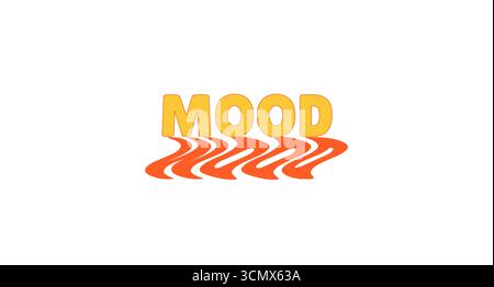 Mood bold internet slang with wavy orange shadow Stock Vector
