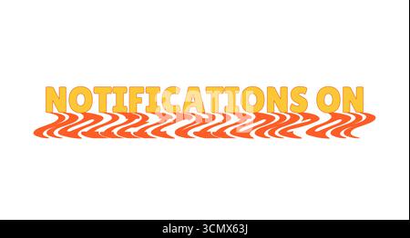 Notifications on bold internet button with wavy orange shadow Stock Vector