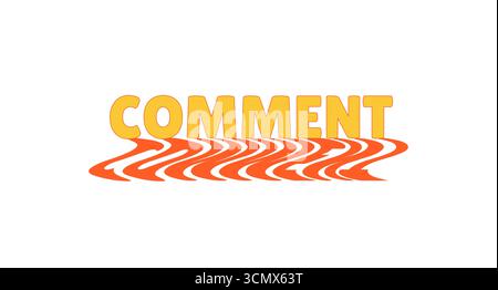 Comment bold internet button with wavy orange shadow Stock Vector