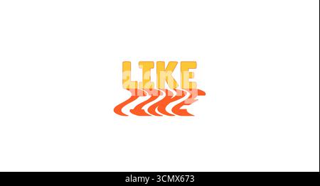 Like bold internet button with wavy orange shadow Stock Vector