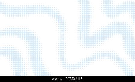Soft blue wave halftone overlay. Texture with a light sky blue dot pattern. Horizontal template for creating backgrounds, textures, visual noise, vect Stock Vector