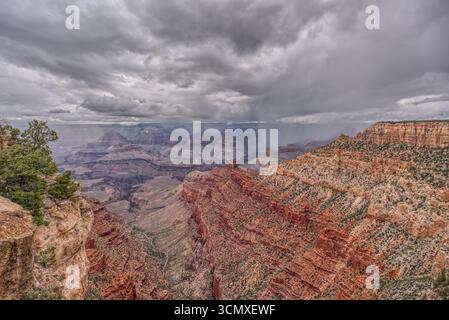 A rain storm over the North Rim of Grand Canyon National Park,  Arizona, USA Stock Photo