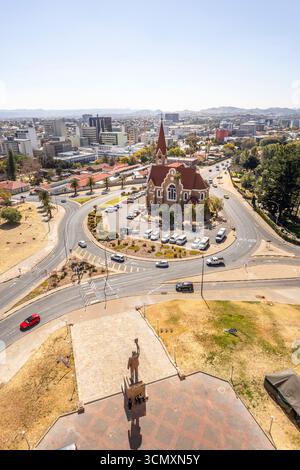 The bronze statue of Dr. Sam Nujoma and Christuskirche is a historic ...
