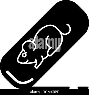 Mouse eraser black glyph icon - vector icon Stock Vector