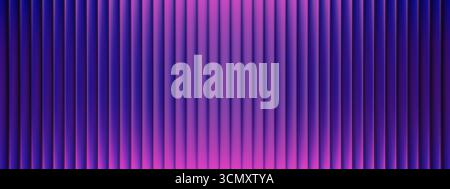 Glass purple fractal featuring neon gradients and ribbed geometric patterns. Bright prism distortions for summer wallpaper. Cyber ripples or glossy me Stock Vector