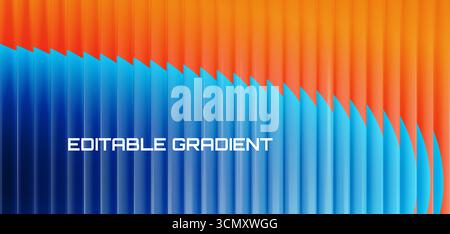 Neon glass gradient with Y2K fractal blur and abstract blue orange colors. Vibrant holographic textures with mesh patterns for modern posters. Geometr Stock Vector