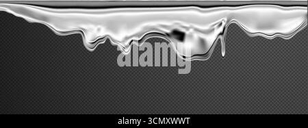 Metal liquid chrome featuring 3D silver drips and mercury textures. Abstract steel droplets for Y2K backgrounds. Bronze gradients or golden bubbles is Stock Vector