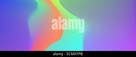 Holographic pink gradation featuring iridescent rainbow gradient and pastel light. Abstract unicorn blue purple with soft glitter. Seamless watercolor Stock Vector