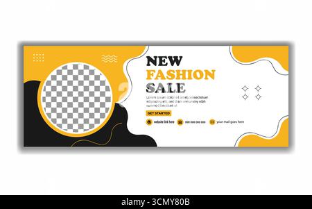 Modern Fashion Collection Offer Social Media Cover  Elegant Sale Vector Illustration Stock Vector