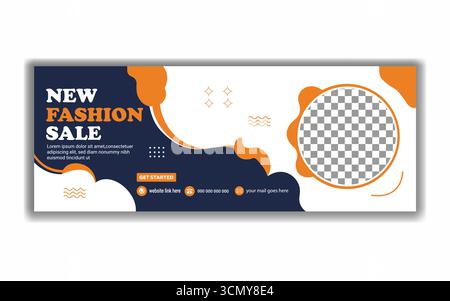 Creative Fashion Sale Facebook Cover Design  Seasonal Discount Banner Vector Template Stock Vector