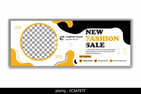 Trendy Fashion Sale Facebook Banner Template  Stylish Discount Promotion Vector Design Stock Vector