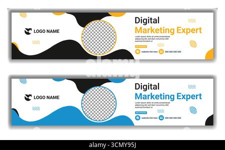 Creative Business LinkedIn Cover Template Editable Profile Banner Vector Illustration Design Stock Vector