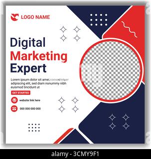 Modern Marketing Agency Webinar Flyer  Editable Business Promotion Banner Vector Illustration Design Stock Vector