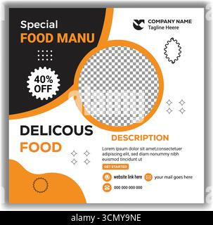 Tasty Pizza and Burger Restaurant Social Media Web Banner  Creative Food Advertising Vector Illustration Stock Vector