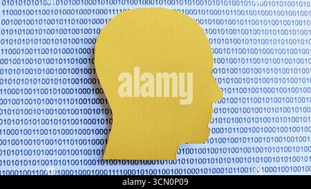 A Human Mind of Binary Code Stock Photo