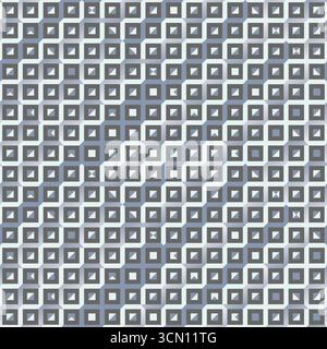 Seamless geometric pattern with isometric cube tiles in gray tones. Stock Vector