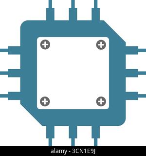 Modern microchip and circuit icon design illustration Stock Vector