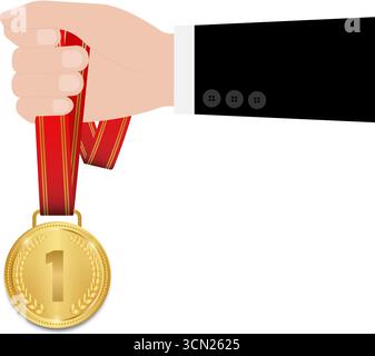Hand holding medal Stock Vector Image & Art - Alamy